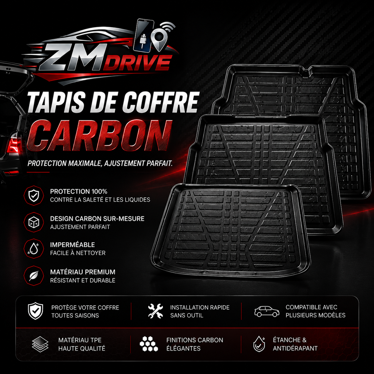 Tapis de coffre " la male "